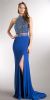 Main image of High Neck Jewel Top Jersey Skirt Long Prom Pageant Dress